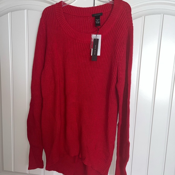 NEW Only Mine Cherry Red Knit Hi-Lo Sweater Size XL - Picture 6 of 15